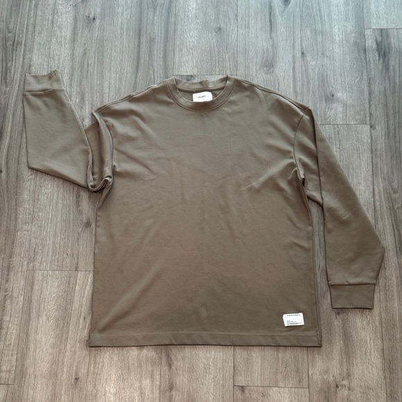 Public Supply Classic Long Sleeve Shirt in Brown/Beige Size L Oversized - Picture 1 of 7